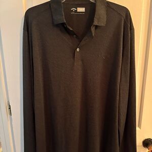 Callaway long sleeve opti-dri grey tee with collar